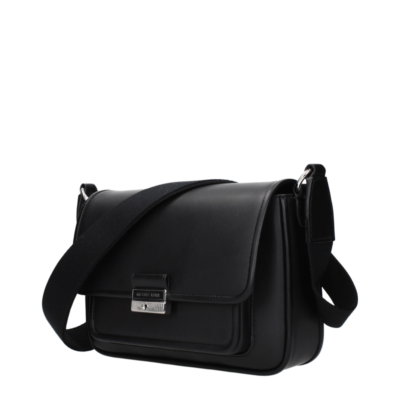 Black leather crossbody bag-null