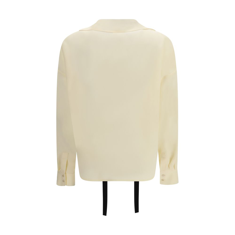 Beige silk blouse-null
