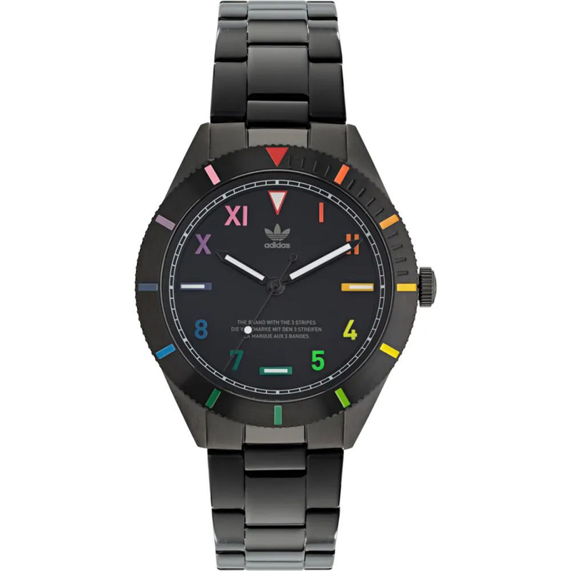 Black stainless steel dress watch-null