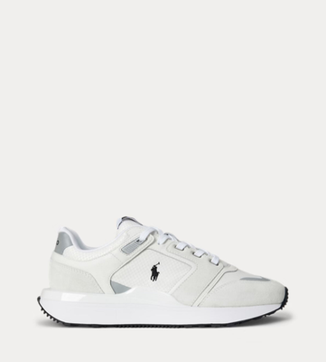 Polo Ralph Lauren train 89 v2 suede - paneled sneaker, White, medium