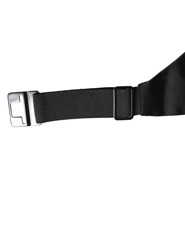 Black 100% silk wide belt waist cummerbund-null