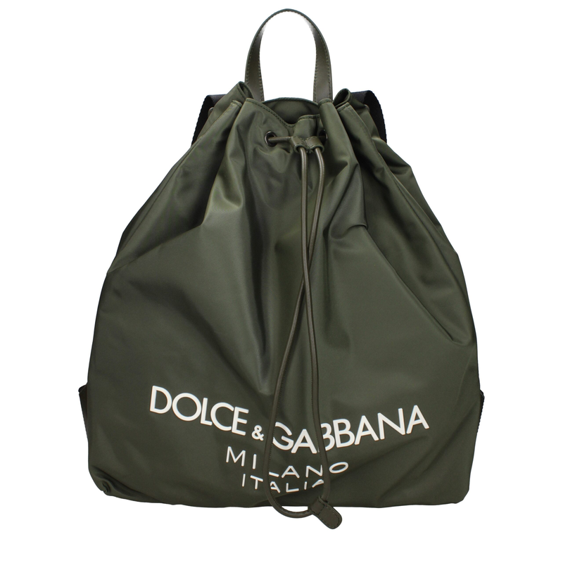 Green nylon backpack-null