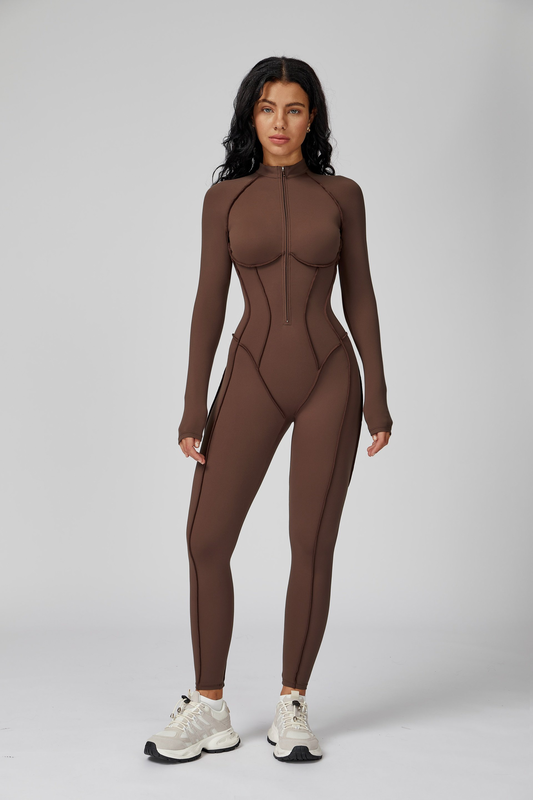 Amor long sleeve zipper jumpsuit-null