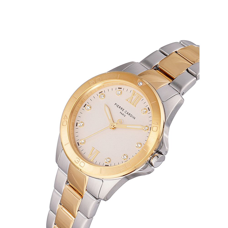 Gold stainless steel dress watch-null