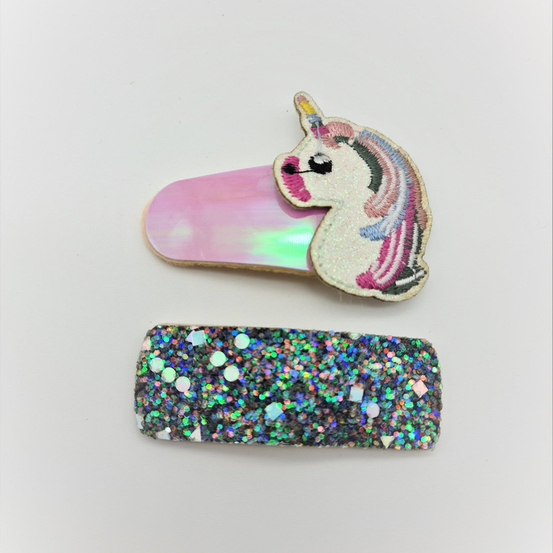 Migant children unicorn glitter hair clips-null