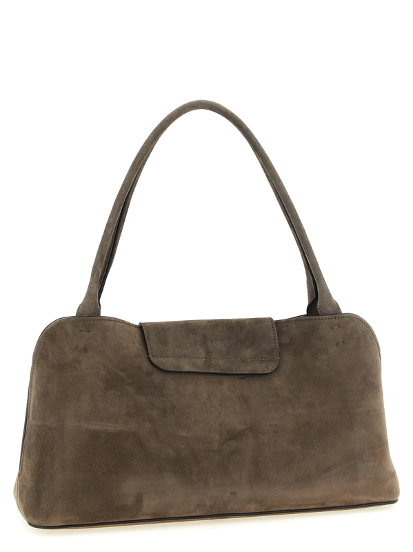 Brown calfskin shoulder bag-null