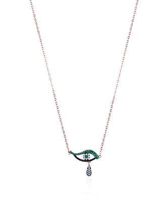 Evil eye teardrop necklace, , medium