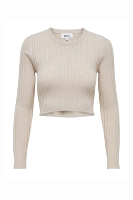 Only jenna cropped knitwear, Stone, medium