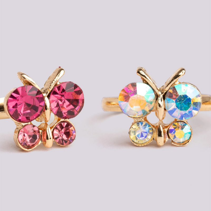 Great pretenders boutique butterfly gem rings, 3pcs-null