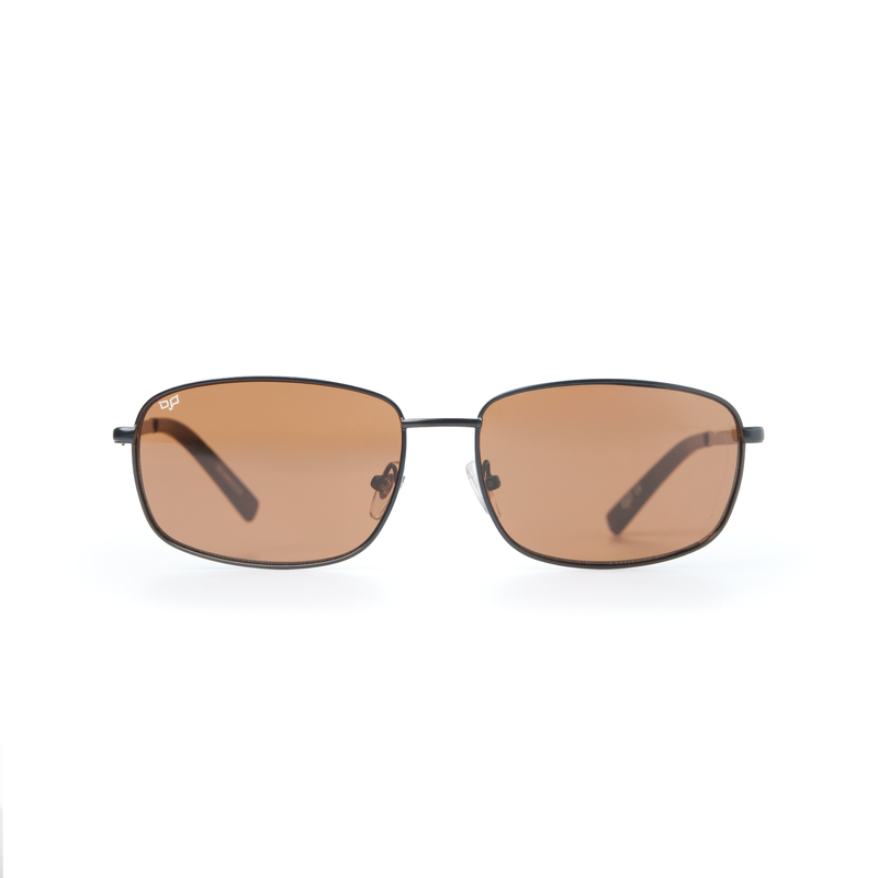 Product image: OJO sunglasses man square matte black frame and temples with brown lenses rx-null