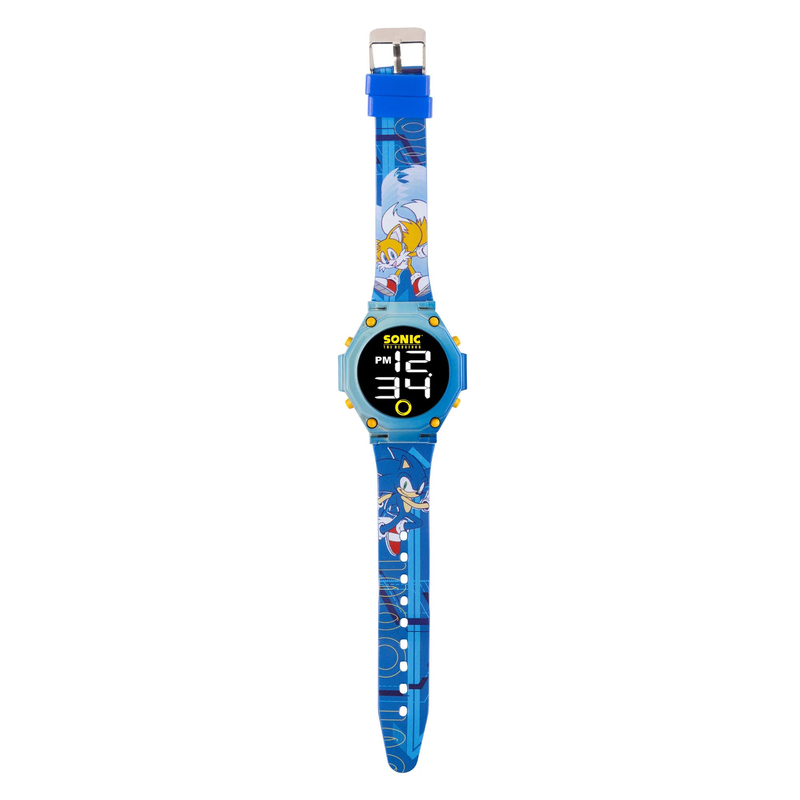 Sega sonic the hedgehog character print digital flashing watch image number null