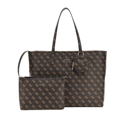 Guess γυναικεία τσάντα ώμου, Brown Logo, medium