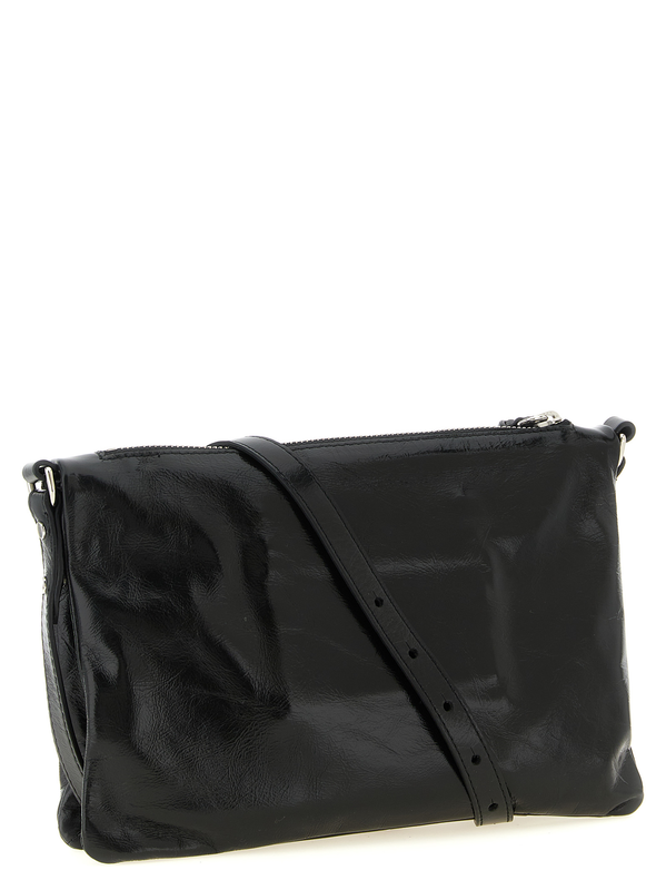Black calfskin crossbody bag-null