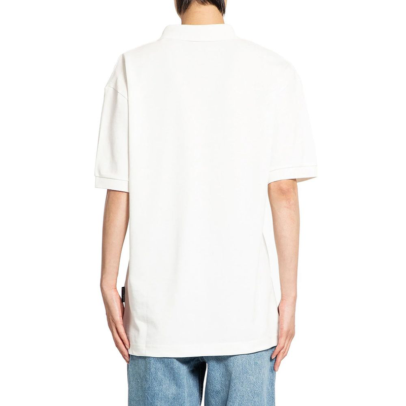 White cotton polo shirt-null