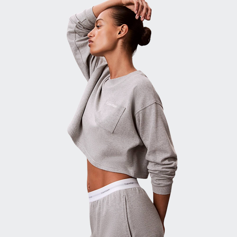 Logo jersey crop sweatshirt-null