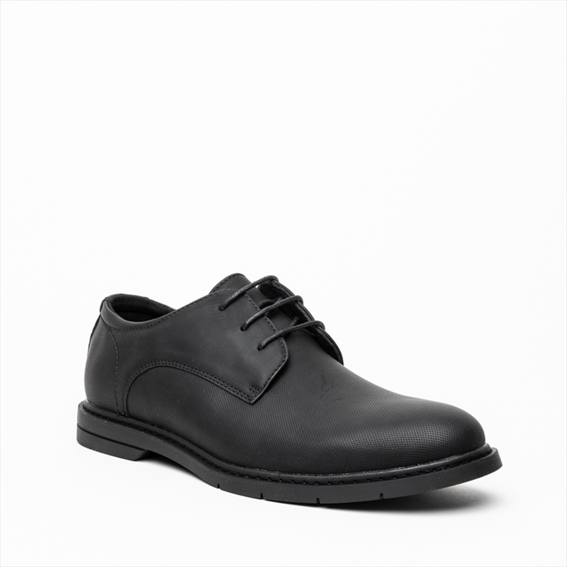 Southport lace up textured casual shoes with contrast sole-null