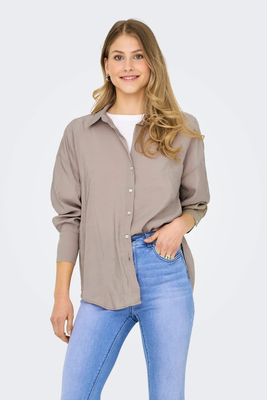 Only zazima loose shirt ls, Mocca, medium