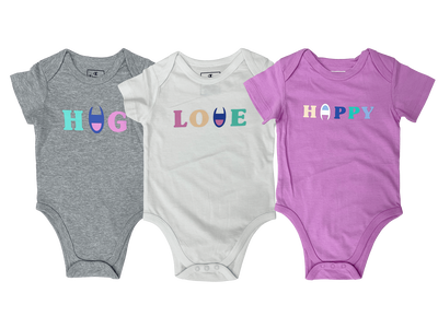 Champion newborn girl 3pk shortsleeve bodysuits (306787), Grey, medium