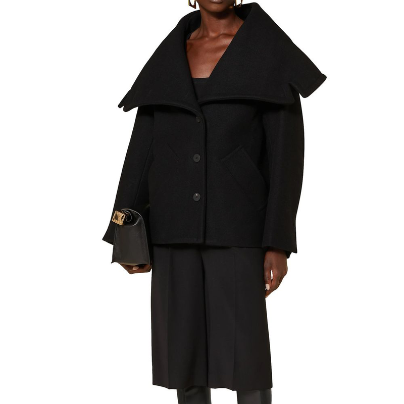Black virgin wool coat-null