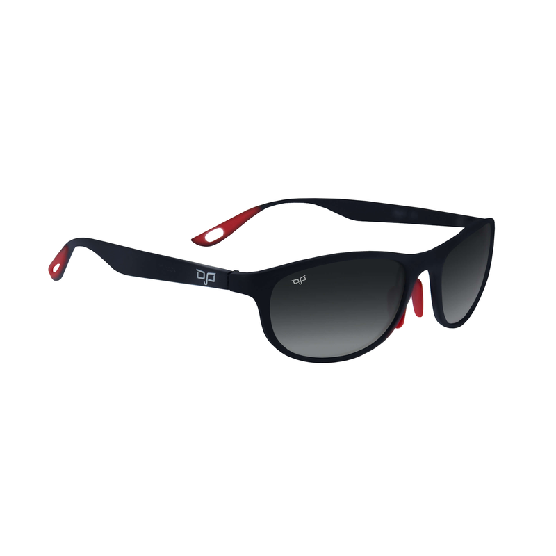 OJO man active sunglasses matte black frame and temples and polarised grey lenses-null