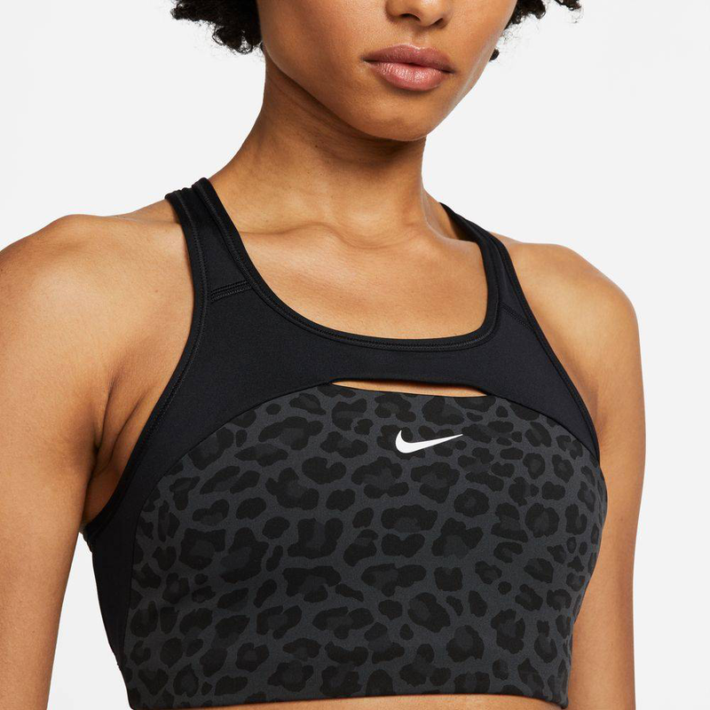 Swoosh medium-support printed non- padded bra image number null