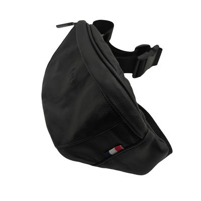 Across mens leather waist bag, Black, medium