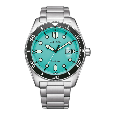 Citizen men analogue eco-drive watch with stainless steel strap aw1760-81w, Blue, medium