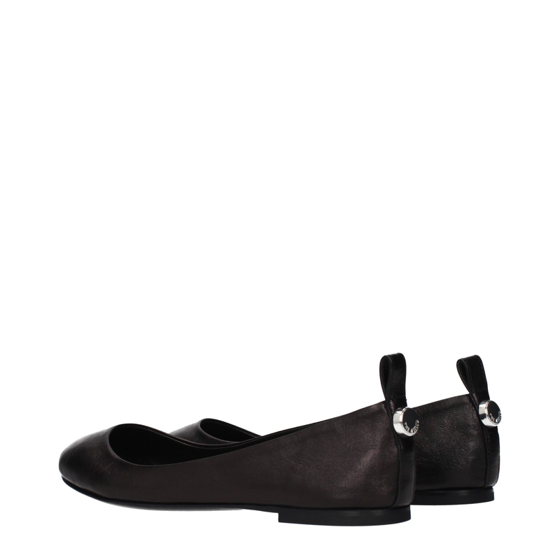 Black leather ballet flats-null