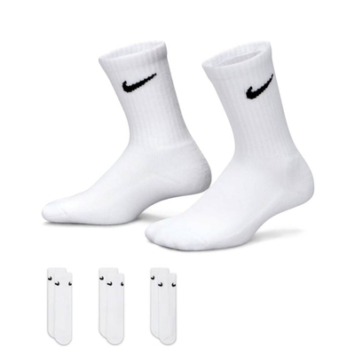 Kids basic pack crew 3-pairs socks, White / Black, medium