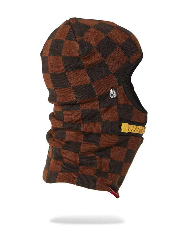 Sprayground gold zipper mouth ski mask image number null