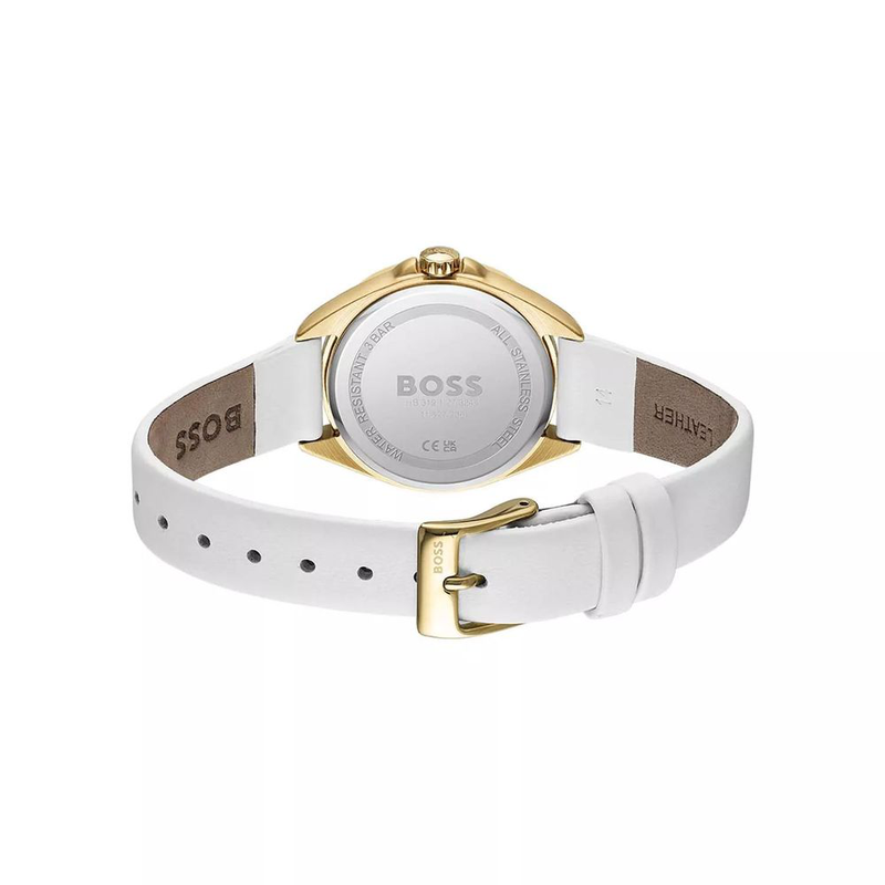 White stainless steel dress watch-null