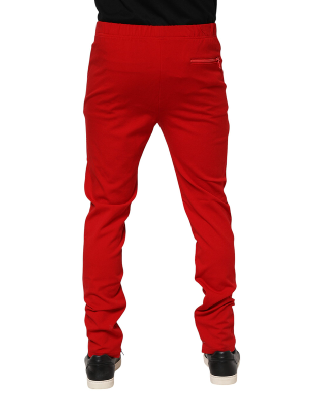 Red viscose logo jogger men sweatpants pants-null