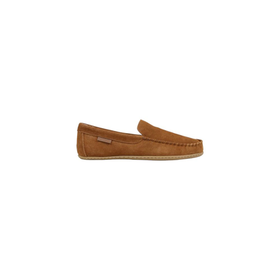 Brown suede leather slippers, Brown, medium