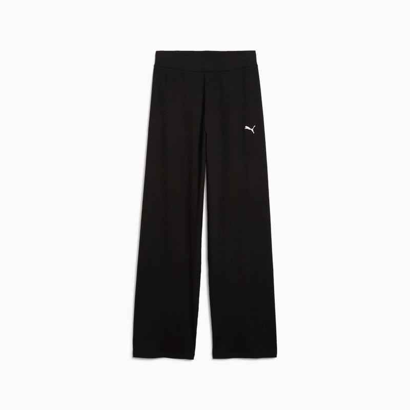 Essentials elevated high-waist straight leg rib pant-null