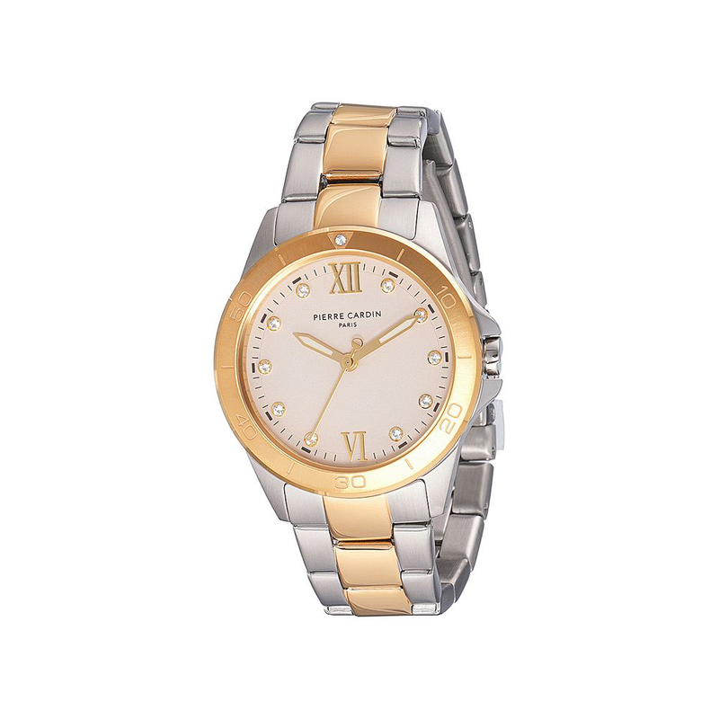Gold stainless steel dress watch-null