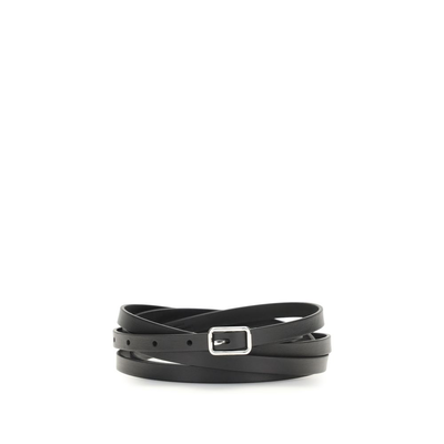 Black calf leather bos taurus belt, Black, medium