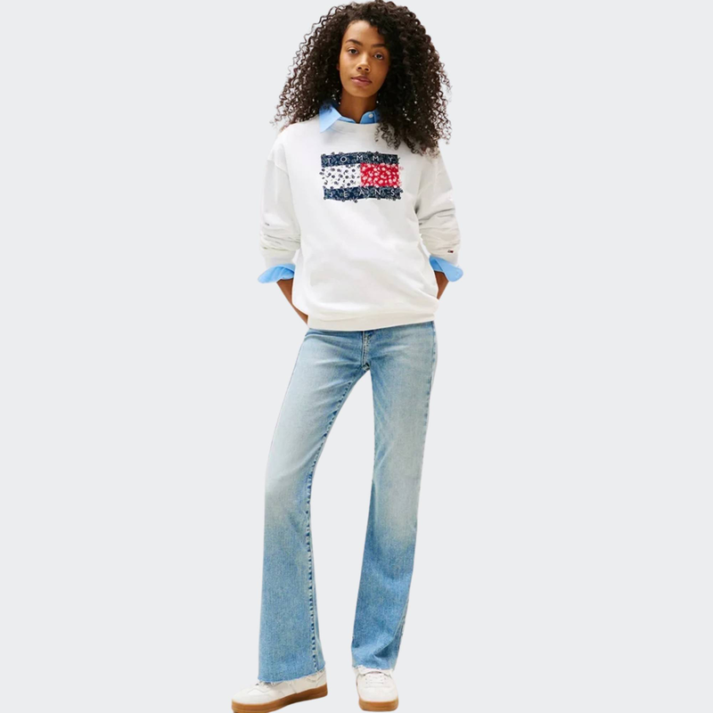 Product image: Womens relaxed floral flag crew-null