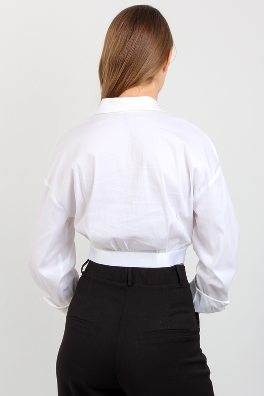 Short shirt with elastic waist image number null