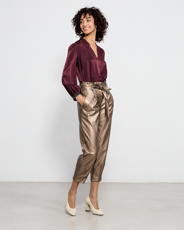 Trouser belted eco leather-null
