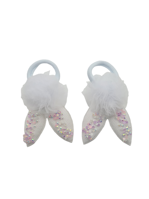 Children hair accessories elastic, White, medium