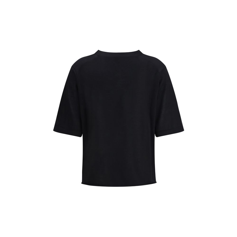 Black cashmere t-shirt-null