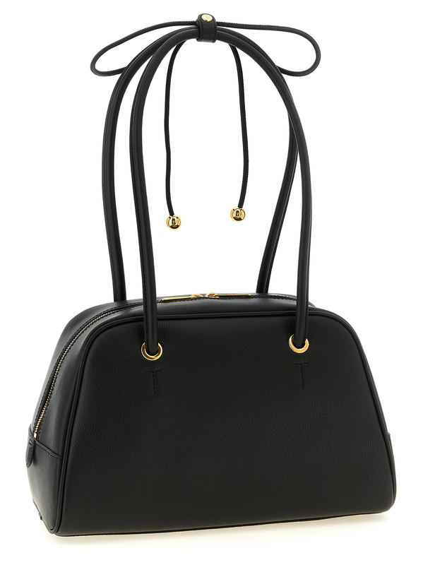Black calfskin handbag-null