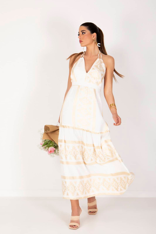 Resort maxi dress - beige , s-null