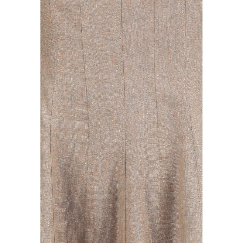 Beige linen casual dress-null