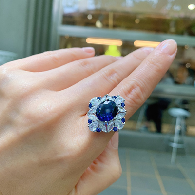 Cubic zircon ring red