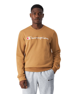 Champion men crewneck sweatshirt, Brown, medium