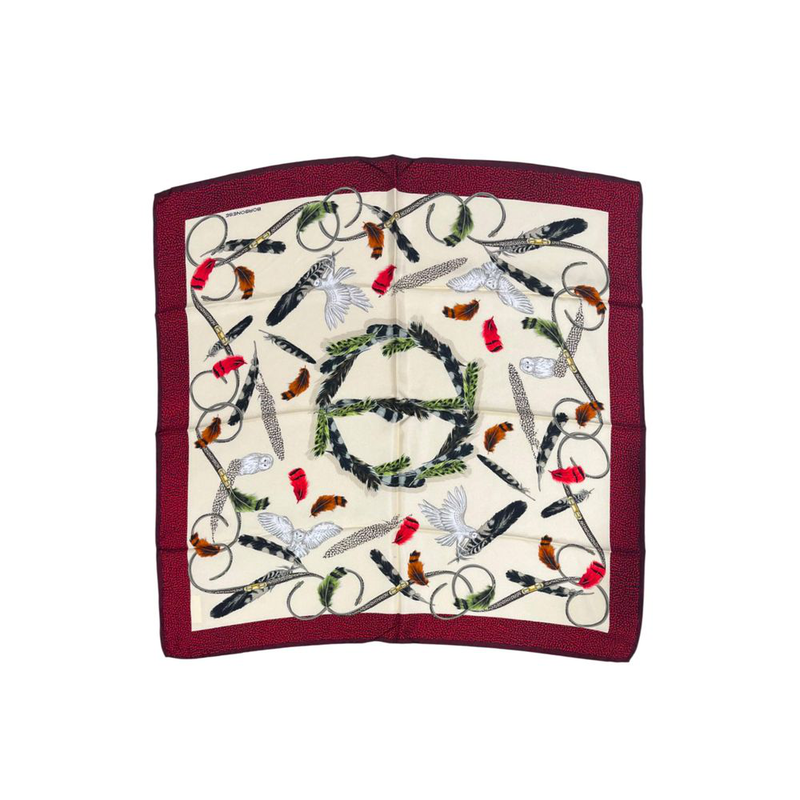 Beige silk women scarf-null