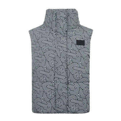 Crop puffy vest, Black, medium
