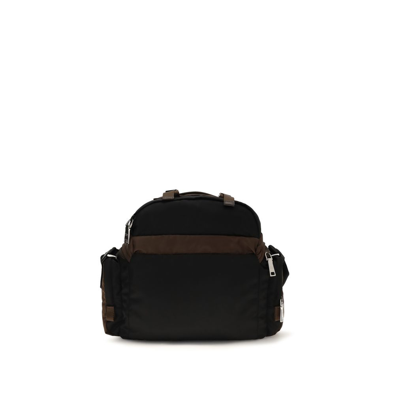 Brown recycled polyamide shoulder bag-null