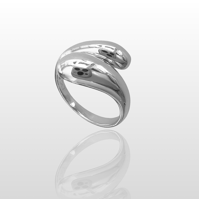Double drop ring - high quality silver 925-null